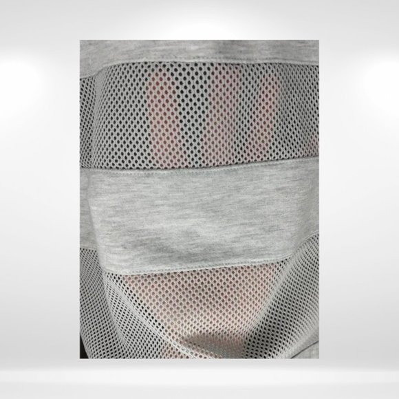 Yogalicious Heather Grey Mesh Panel Crewneck Activewear Sweatshirt - Picture 5 of 8